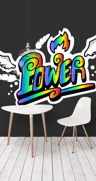 Picture of Power in Graffiti style painting vector 